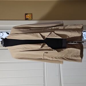 Max Jeans Tan Tencel Silky Draped Front Jacket XS